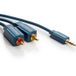 Clicktronic 3,5 mm AUX-naar-cinch-adapterkabel, stereo/MP3 audio-verlengkabel, hoofdtelefoonverlenging, 3,5 mm jackverlenging, 10 m lengte