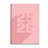 Miquelrius Schoolagenda 2025/2026, planner van 10 maanden: september tot juni, formaat 150 x 213 mm, dagoverzicht, omslag van karton, spiraalbinding, Spaans-Engels