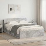 Maison Exclusive - Cadre de lit avec rangement, couleur béton, 140 x 190 cm, panneau de particules