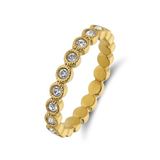 Lucardi Dames Stainless steel ring met kristal voor dames - Ring - Staal - Goudkleurig - 19 / 60 mm