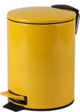 Urban Living Pedaalemmer Toulon - geel - 3 liter - metaal - L17 x H23 cm - soft-close