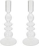 Atmosphera Kandelaar Murano - Glas - Transparant - D9 x H22 cm