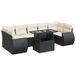 vidaXL 8-delige Loungeset met kussens, polyrattan, zwart