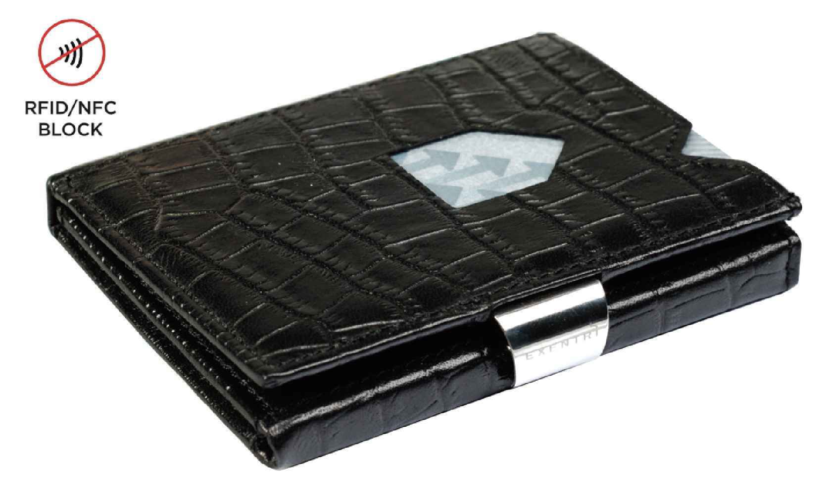 Exentri Leather Wallet Caiman black