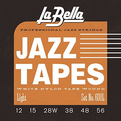 Labella Jazz Tapes 600L, White Nylon, snaren voor elektrische gitaar/Jazz gitaar, Light, 012-056