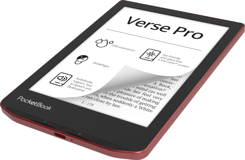 PocketBook Verse Pro eReader - 6" Touchscreen - 16GB - Black/Red