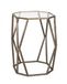 HAKU Bijzettafel brons metaal salontafel veiligheidsglas 8 mm - Maat: B 37 cm x H 50 cm x D 37 cm, Stijl: Art Deco