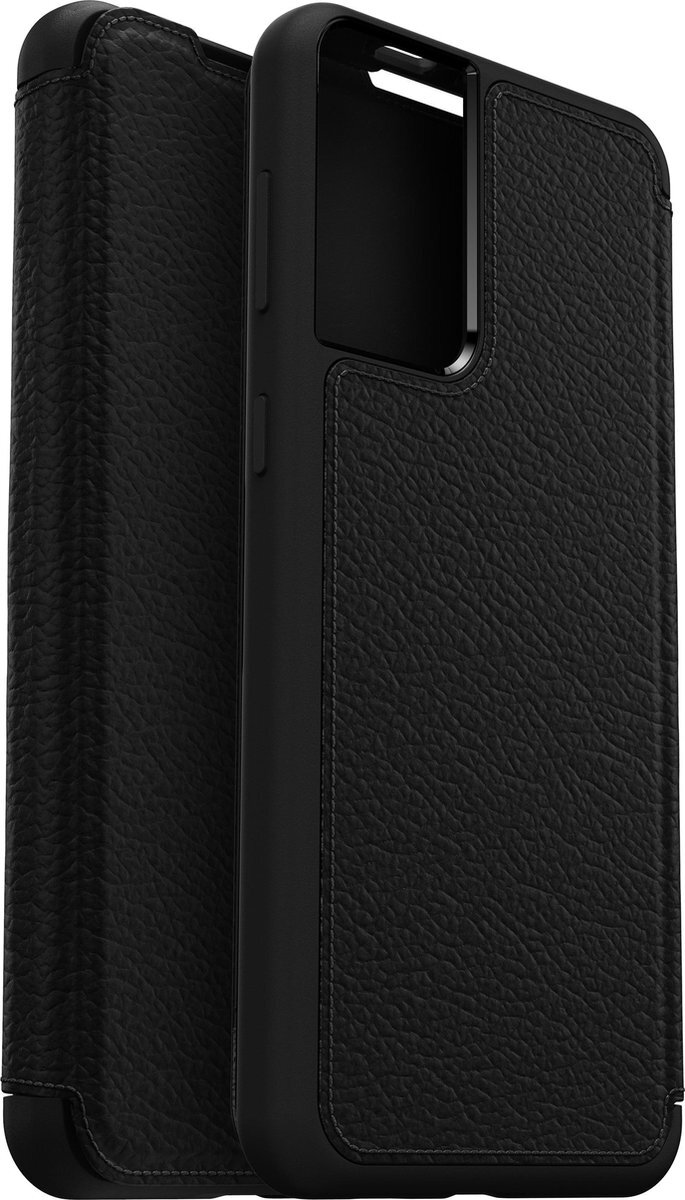 OtterBox Strada Folio Elegante Beschermhoes, van Echt Leer voor Samsung Galaxy S21+, Zwart