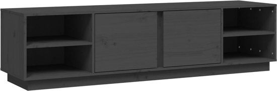 vidaXL Tv-meubel 156x40x40 cm massief grenenhout grijs