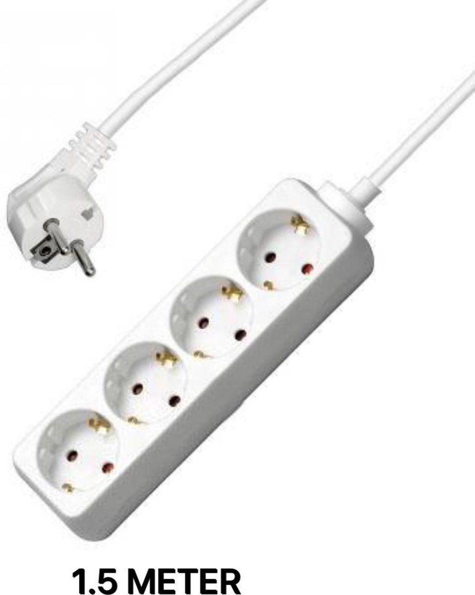 Proline Stekkerdoos 4-Voudig 1.5Meter Met Randaarde Wit