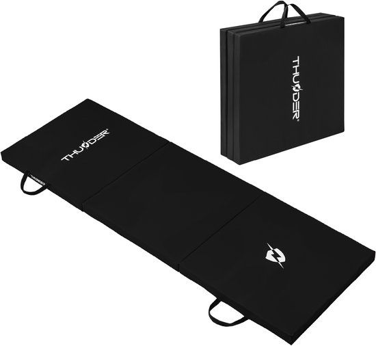THUNDER® Opvouwbare Gymnastiekmat | MG-02-BLACK | 180x60x5 cm | Zwart