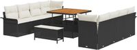 vidaXL Banc de jardin noir/crème