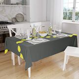 Bonamaison Tafelkleed, Anti-Mold, Sneldrogend, Waterdicht, 100% Polyester Tafellaken, Neon Geel, Rook, 140 x 160 Cm