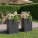VidaXL Plantenbak 2 st zwart 50 x 30 x 75 cm koudgewalst staal
