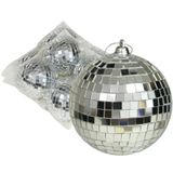 Othmar Decorations Discobal kerstballen - 12x zilver - 8 cm