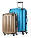 HAUPTSTADTKOFFER Alex set de 2 valises rigide brillant, valise moyenne 65 cm + bagage cabine 55 cm, 74 + 42 litres, TSA, cyaan-champagne, 65 cm, set de valises