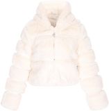taddy Leo E-Commerce Ltd. taddy jacket met capuchon van polyester en faux fur - Offwhite - Maat S