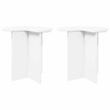 vidaXL Bijzettafel 2 st Wit Ø 39 x 38 cm Bewerkt hout
