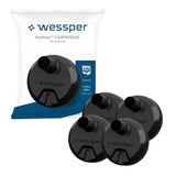 Wessper Filter voor waterfles, filter compatibel met Aquaphor City waterfles, filter met actieve kool, bevat geen BPA, vervanging voor Aquaphor filterpatronen - 4 stuks