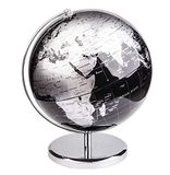 Exerz 25 cm metallic zwart wereldbol roestvrij staal voet voor Desk