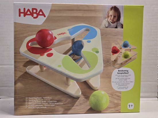 Haba knikkerbaan peuter - kleurrijke houten speelbaan speelgoed.