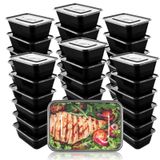 Solidchoice - Set van 100 Magnetronschalen met Deksels - Herbruikbare Maaltijdbakjes voor Afhaalmaaltijden
