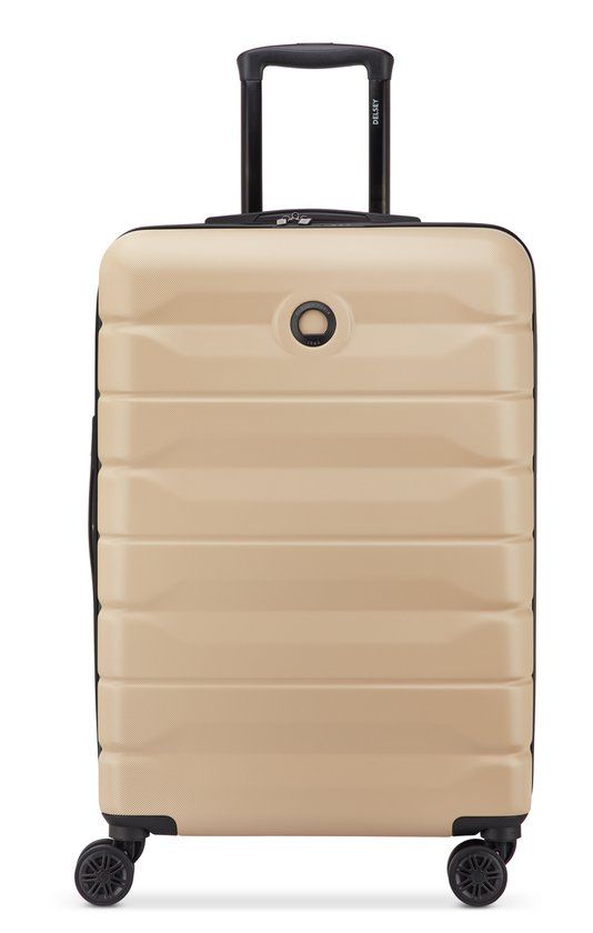 Delsey Air Armour Uitbreidbare Middelgrote Koffer 68 cm – 77L – TSA Slot – 4 Dubbele Wielen – Warm Sand