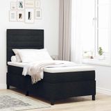 Prolenta Maison Exclusive - Boxspringbed met matras, zwart, 90 x 190 cm, gestoffeerd