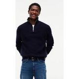 Tommy Hilfiger Troyer FISHERMAN RIB ZIP MOCK mit Woll-Anteil, relaxed fit, Stehkragen mit Reißverschluss