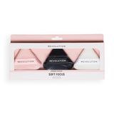 Revolution Soft Focus Powder Puff Trio, Set van 3 poederpuffs voor losse poeder, precieze applicatie, vegan