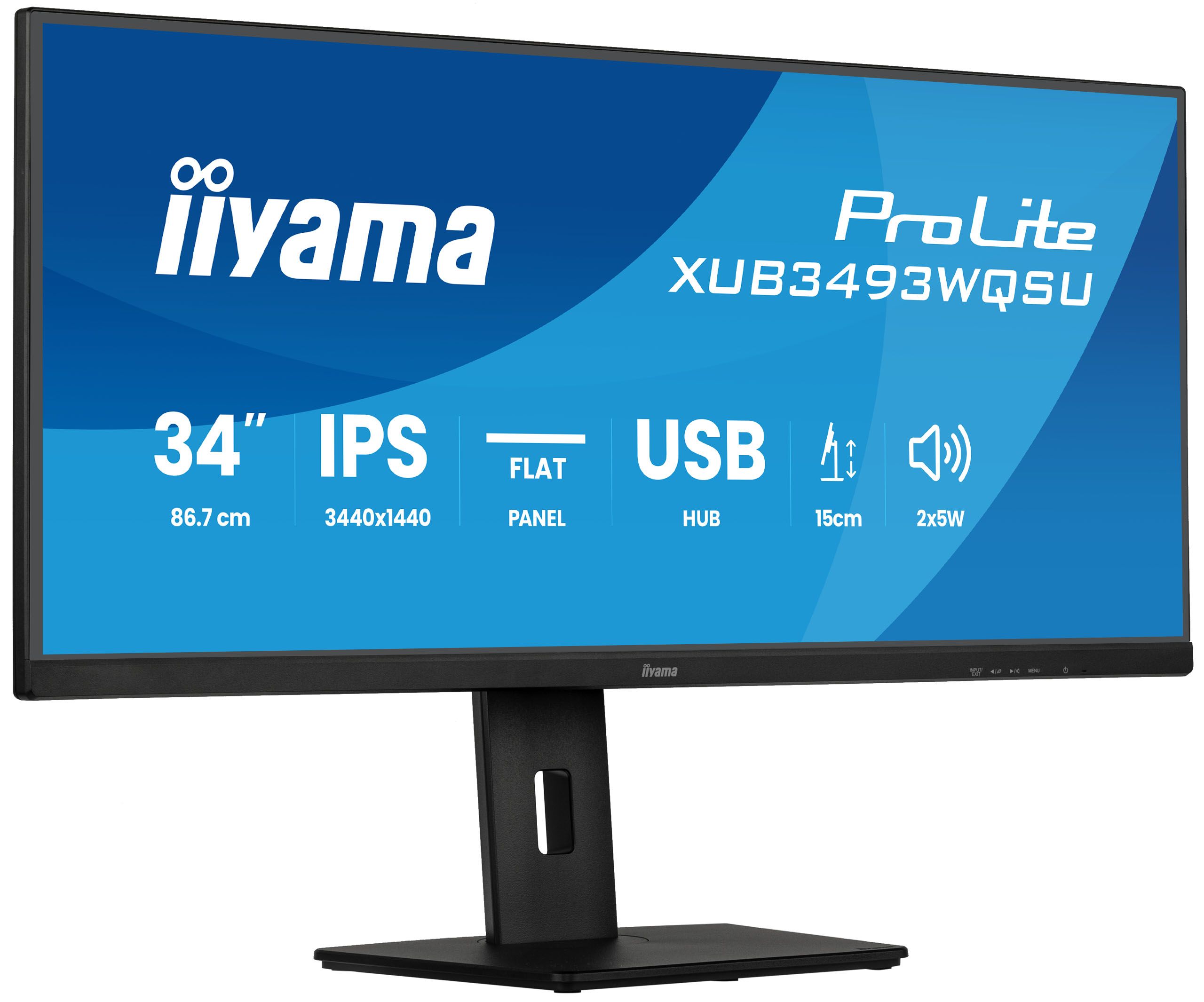 iiyama ProLite XUB3493WQSU-B6 - 34 inch - WQHD - IPS - USB-Hub (4x) - Verstelbaar