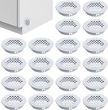 OEM ZIDOUBLE 20 stuks - Ventilatieroosters voor kasten - 35MM - Ronde ventilatieopening - Ventilatierooster deksel - RVS - Wit