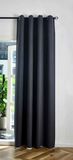 Gardinenbox Verduisteringsgordijn met ogen - 225 x 145 cm (h x b) - 100% verduisterend - München Dark - Drielaagse binding - Visgraatpatroon - Donkergrijs
