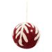 Boule de Noël rouge avec branche blanche, feutre, Ø6 cm