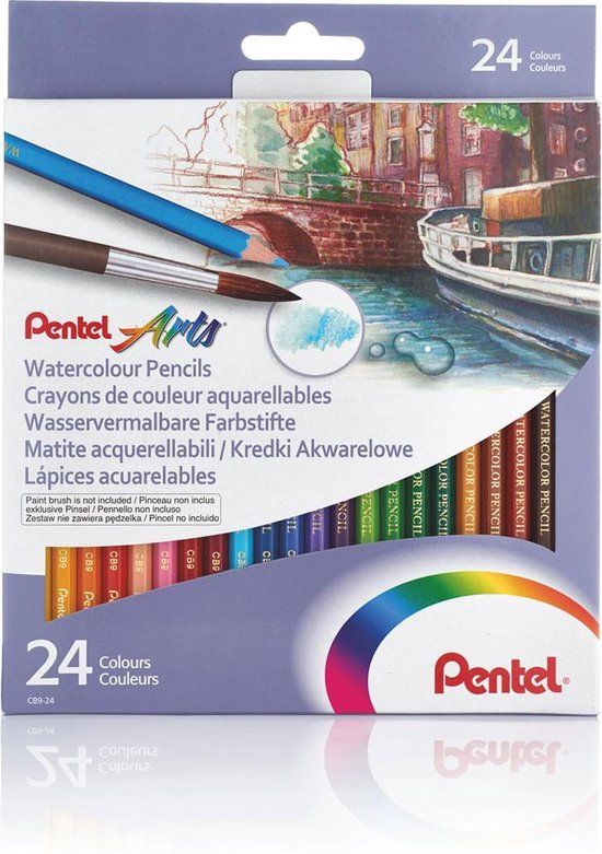 Pentel Aquarel Kleurpotlodenset - 24 Levendige Kleuren