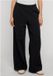 Urban Classics Fluffy wideleg Dames joggingbroek - Zwart - 4XL