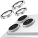 AVY Camera Lens Protector Rings | Geschikt voor Apple iPhone 14 Pro / 14 Pro Max | Camera Lens Protector Glas | Schokbestendig | Krasbestendig | met Applicator | Glitter Zilver