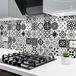 Tegelstickers, zelfklevend, cementtegelstickers, wanddecoratie, tegelstickers voor badkamer en keuken, 15 x 15 cm, 24 stuks