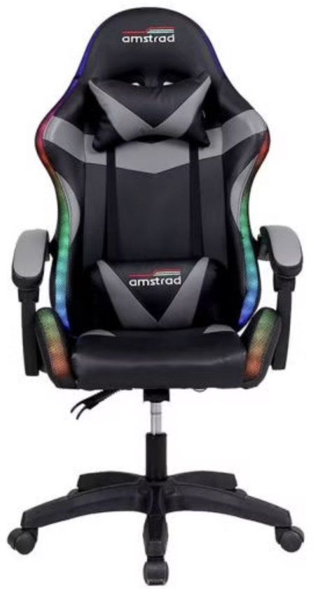 AMSTRAD Gaming Stoel AMS 800 LED Zwart Kunstleer