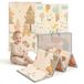 COSYLAND Opvouwbare mat voor kinderen, dieren met gesloten ogen, vos en bruine beer, 150 x 180 x 1 cm