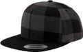 Flexfit Checked Flanell Snapback Pet - Zwart/Grijs