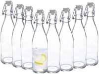 5Five weckflessen - 8x - beugelflessen - 500 ml - glas - transparant - luchtdicht