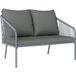 Pangivo Canapé de jardin 2 places en résine tressée avec coussins gris 112 x 72 x 76 cm