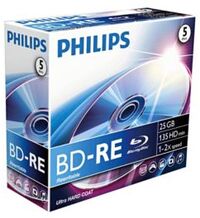 Philips BE2S2J05C/00 Blu-Ray ReWritable, 25GB, 5 discs