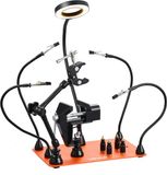 VEVOR Soldeerhulp Derde Hand Soldeerstation met Bankschroef Loeplamp 4 PCB Houders