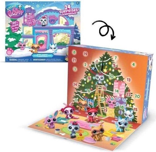 Bandai Littlest Pet Shop - Pet Shop Adventskalender - 8 Pet Shop en 16 accessoires - 24 kerstkalender - Collectible Animal Mini-Figures - Children's Toy 4+ jaar oud - BF00758