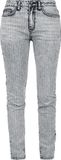 Rock Rebel by EMP Licht gestreepte jeans met een wassing en doodshoofddetails - Dames - W28L32