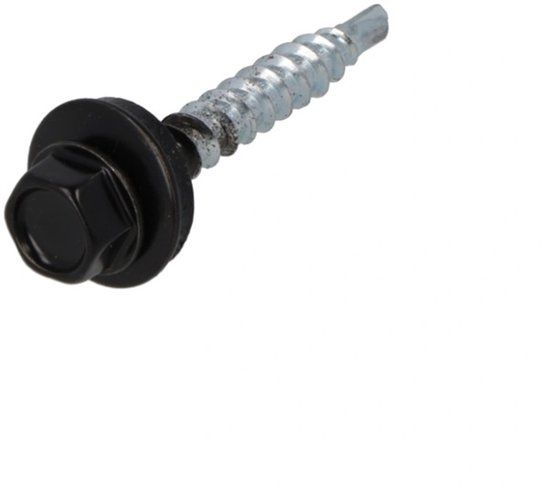 Hoenderdaal Fasteners Dak & Gevel Profielplaatschroef 4,8 x 35mm Verzinkt Voldraad Zwart (200 stuks)