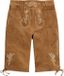 Men Plus - Heren - 3/4 klederdracht-lederhose echt leer - Kaneel - Maat 52