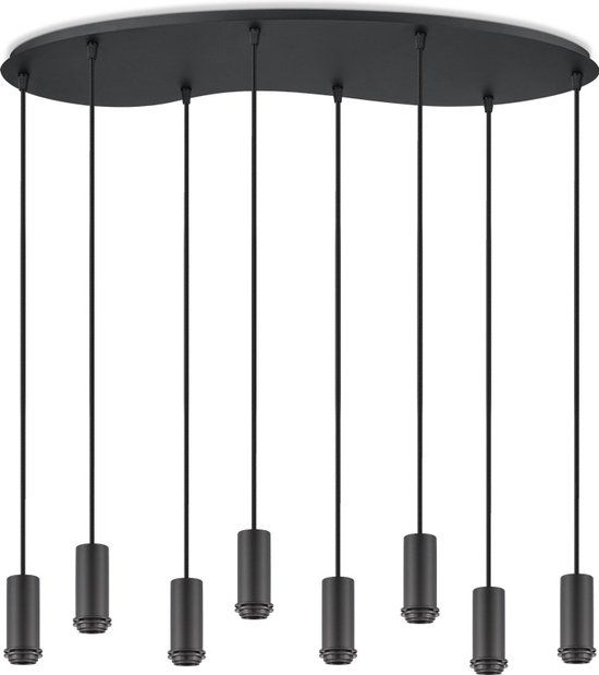Home Sweet Home Metaal Kroonluchter - Industrie Hanglamp - Zwart - 8 Lichtpunten - E27 Fitting